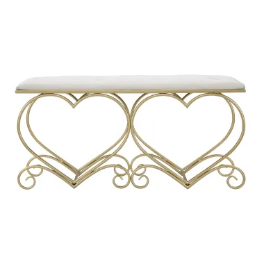 Ławka HEART CREMA 105 37,5 51,5 cm